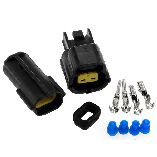 

Marsnaska 2 Set Kit Car Auto 2 Pin Way Waterproof Electrical Wire Cable Connector Plug For Set Car Truck Boat Black