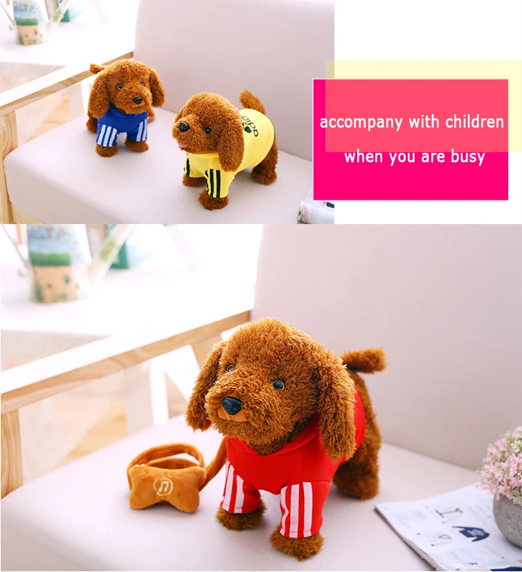 

Children electric toy Teddy dog walking singing funny dancing USB rechargeable electronic robot plush puppy pet toys for kids