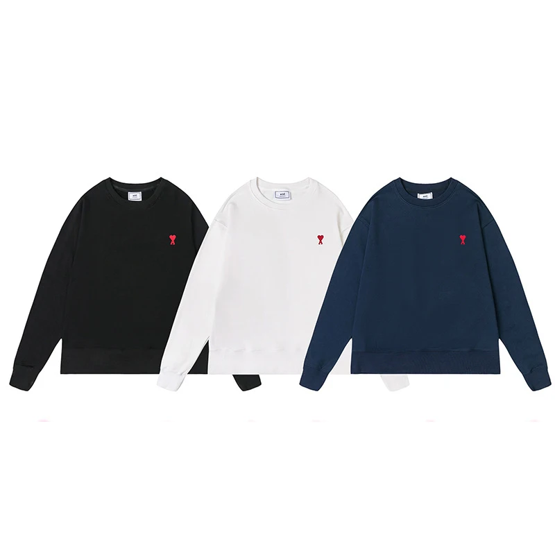 

Fashion Brand Men's Women's Hoodies AMI Autumn New Male Casual Hoodies Sweatshirts Men's Solid Color Hoodies Sweatshirt Tops 40