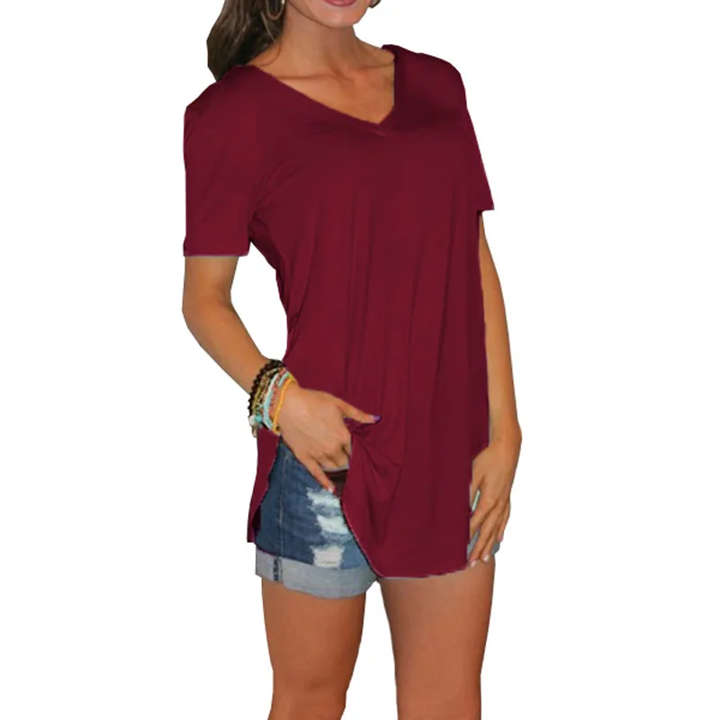 

Women Elegant Short Sleeve blouse shirt 2020 Summer Sexy V-Neck pullover tops Ladies New 5XL Casual