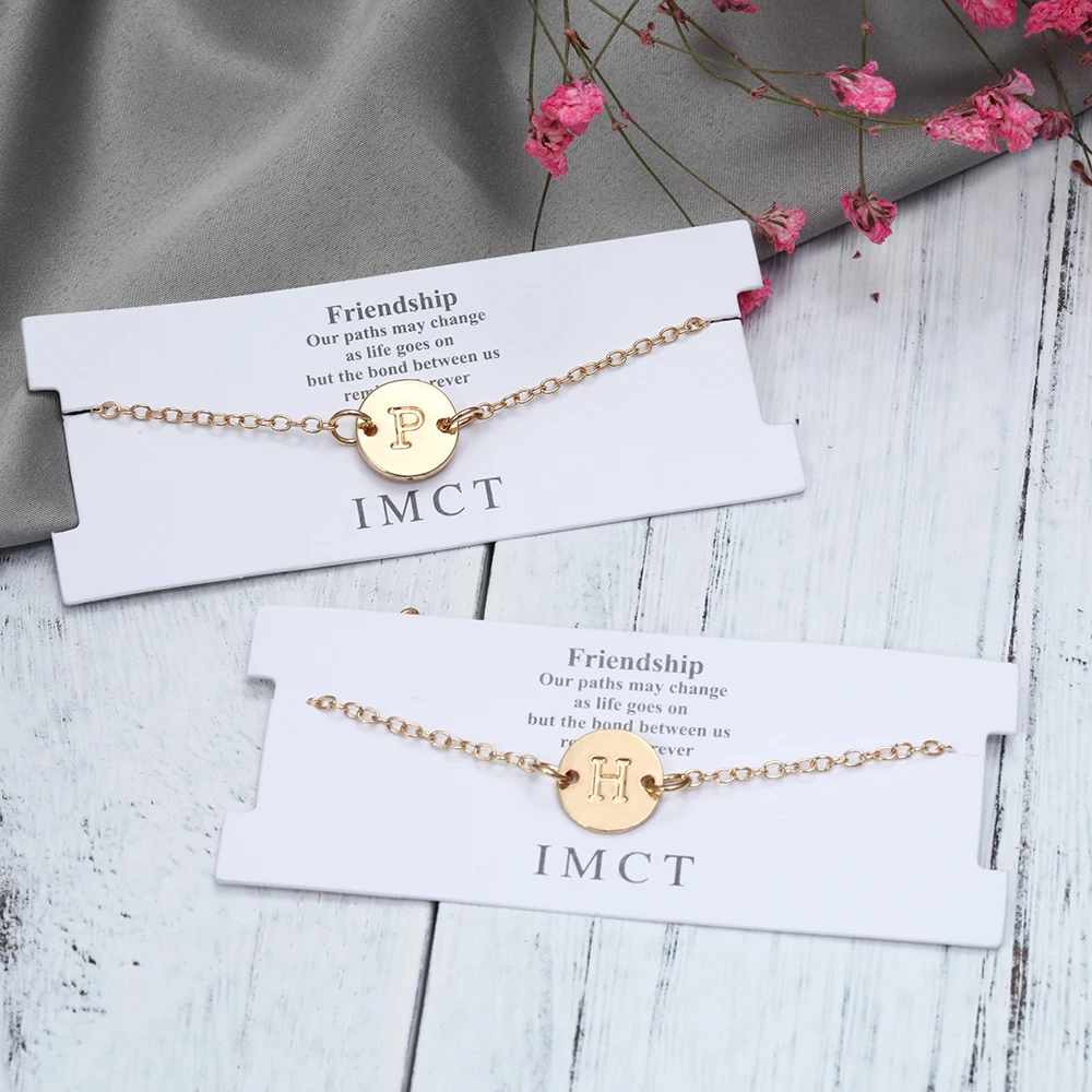 Модный золотой браслет с буквами и для женщин Серебряный регулируемый именем