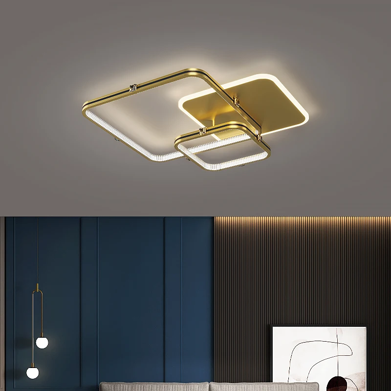 

Modern Led Chandeliers for Living Room Study Indoor Lighting Bedroomkitchen Chandelier Lamp crystal lampshade dimming gold black