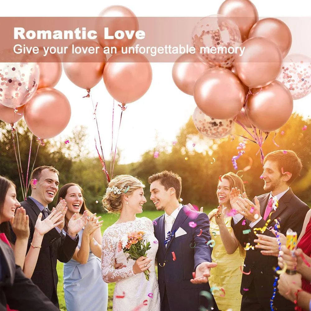 12pcs Rose Gold Balloons Girl Party Decor First 123 Birthday Baby Shower wedding Bride To Be Gende Reveal | Дом и сад