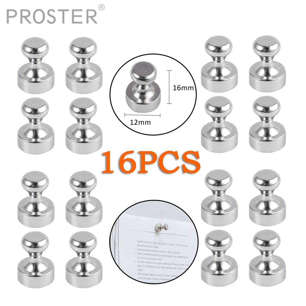 Proster 16 шт. Магнитный канцелярские кнопки управления неодима металла прочные