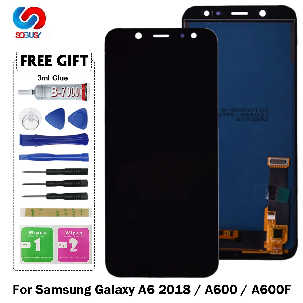 ЖК дисплей 5 6 дюйма для SAMSUNG Galaxy A6 2018 A600 A600F сменный сенсорный экран дигитайзер в