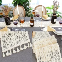 lace table runner nordic weave table runners cotton with tassel for wedding banquet party dining desk decoration home textile