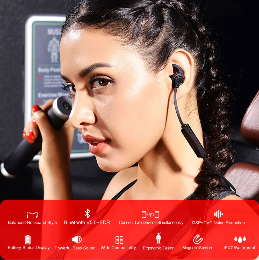 Pottnar новые сбалансированные шейные Bluetooth наушники гарнитура громкая музыка