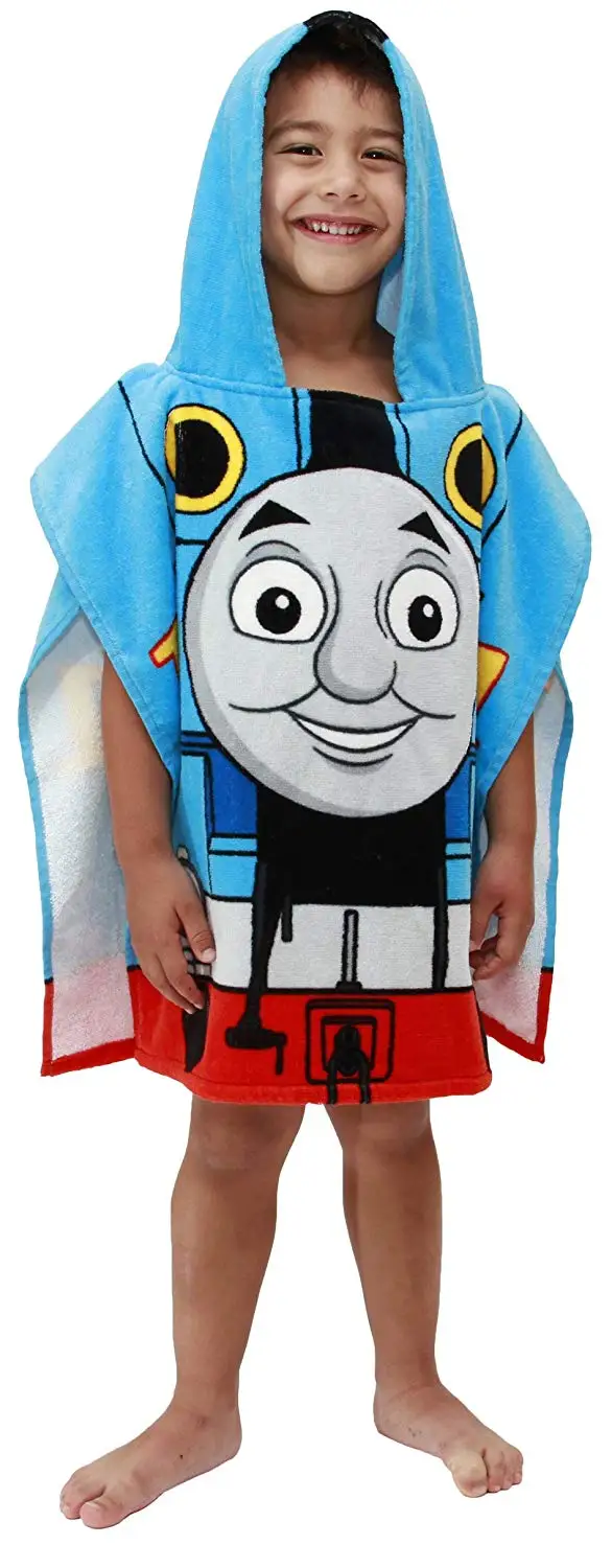 New Children Mermaid Cute Cartoon Hooded Cloak Beach Towel Animal Printed Microfiber Baby Boys Girls Kids Swimming Bath Towel