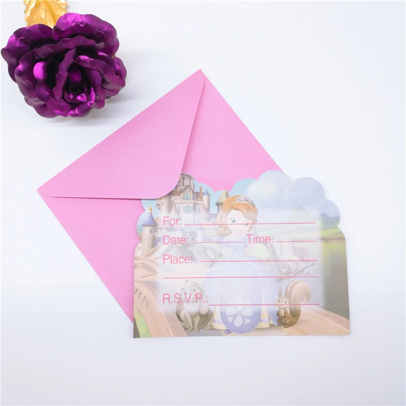 6 малыш принцессой Софией Ночная пригласительная открытка с днем рождения