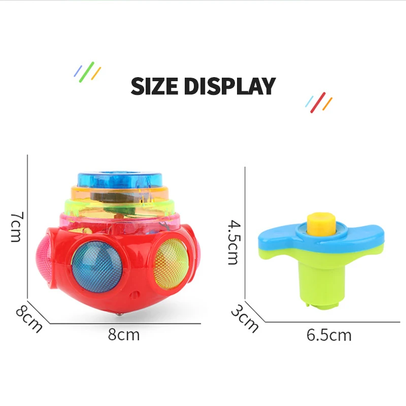 

Spinning Top Colorful Flash LED Light Laser Music Gyroscope Children's Wood Luminous Music Gyro Classic Toys Kids Christmas Gift