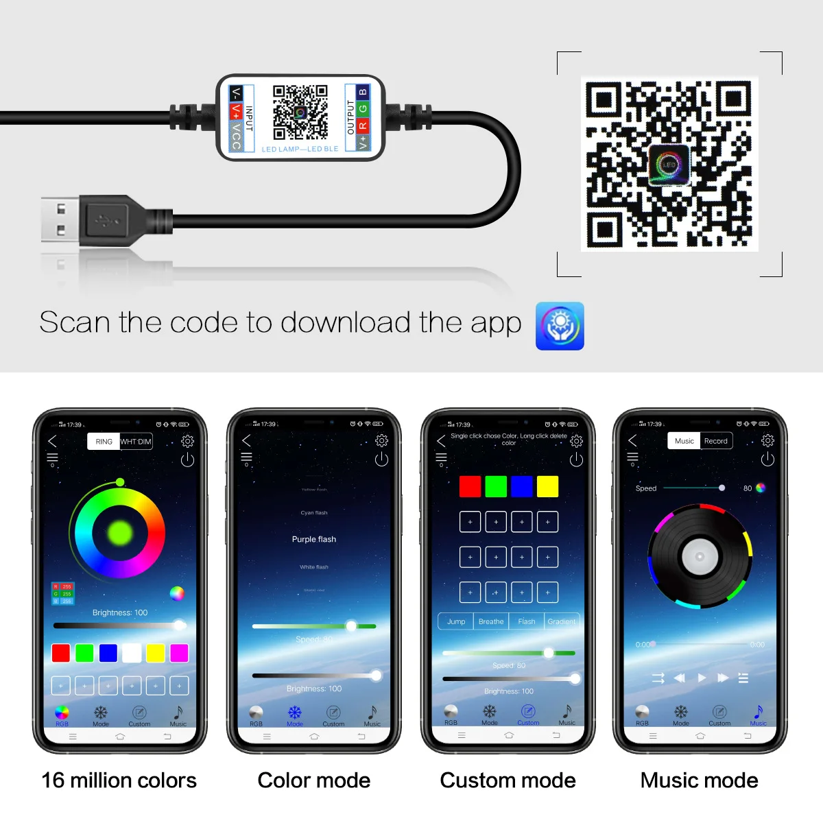 Smart Home Light Phone App Control Music Christmas Decoration Rainproof LED RGB String Lights USB Bluetooth Homekit | Электроника