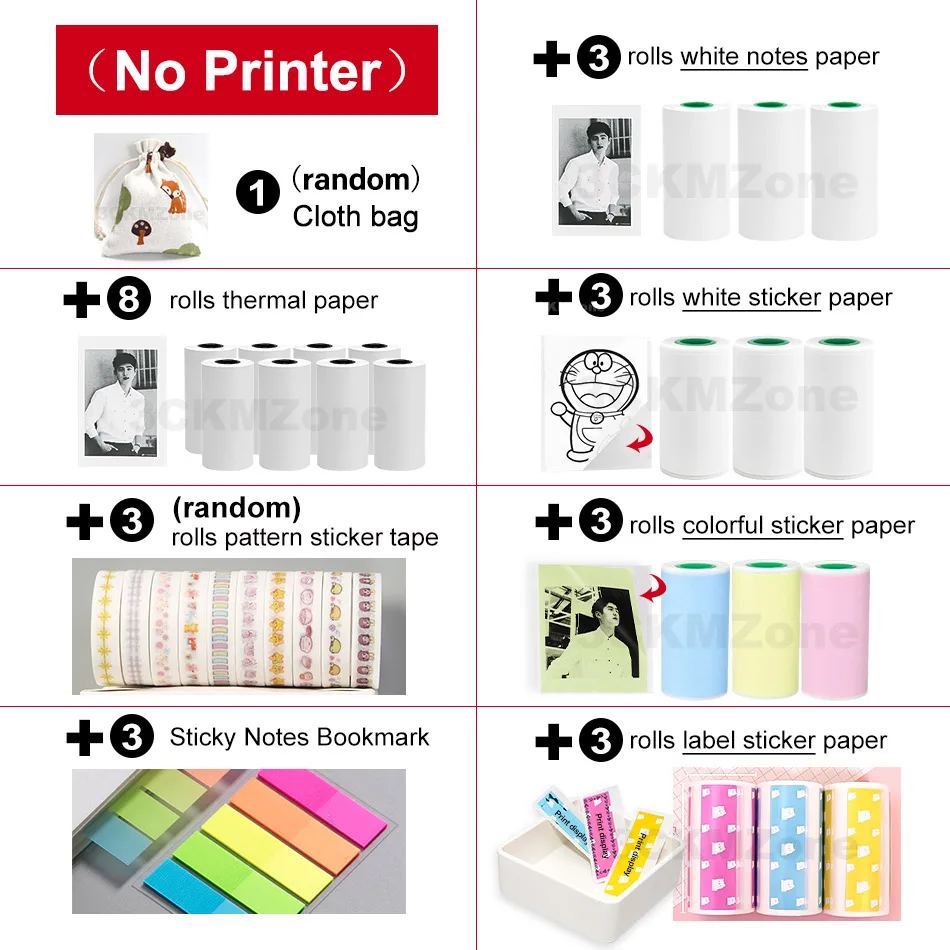 Big Paper Package1 Мобильный принтер печатающий фотографии с телефона мини Карманный фотопринтер портативный ручной принтер термопечать USB подключение Impresoras Fotos - Цвет: Big Paper Package1