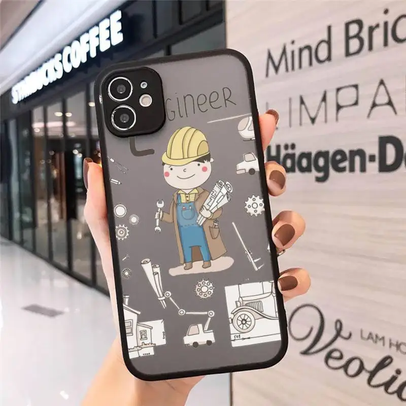 

Cartoon Cute Profession Teacher Phone Cases Matte Transparent for iPhone 7 8 11 12 s mini pro X XS XR MAX Plus cover funda