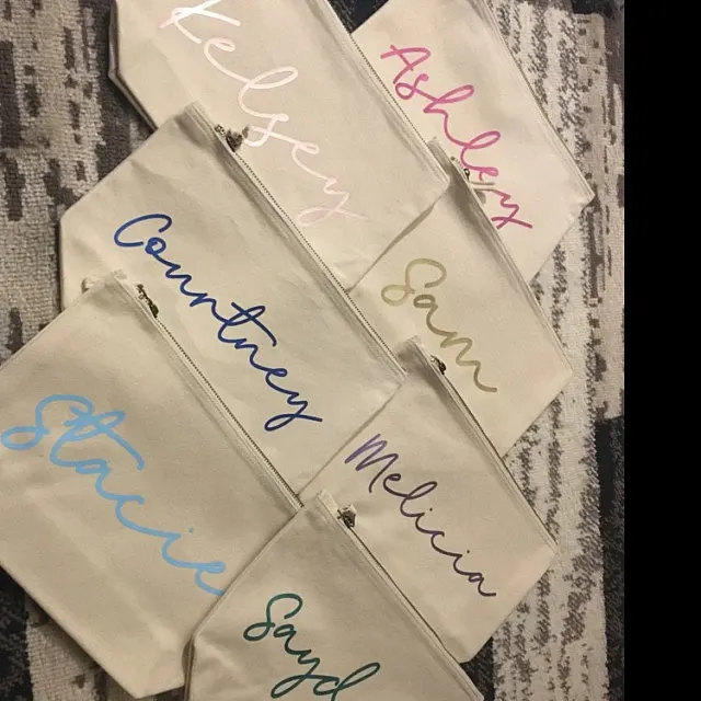 Свадебные подарочные косметички сумки на заказ для невесты день рождения