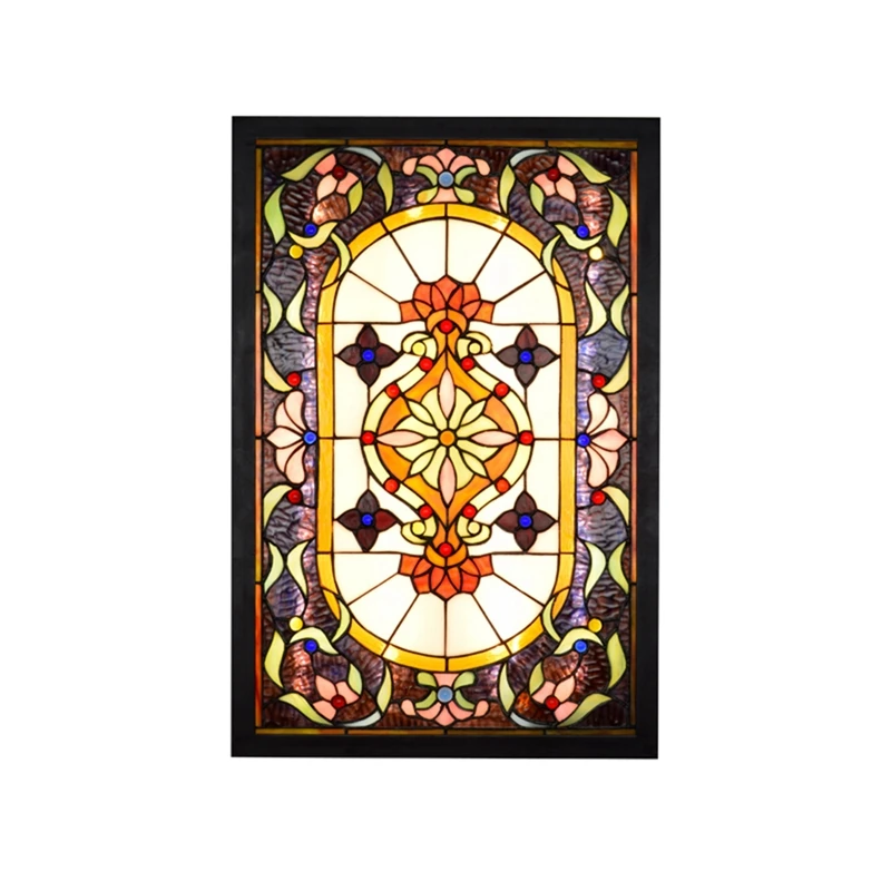 

LED lights Vintage living room bathroom foyer Decorative painting lights Stained glass corridor Background mural Wall lamps