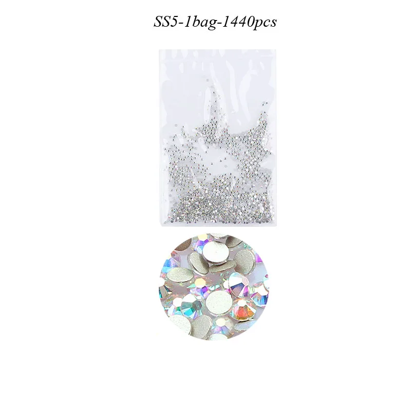 Swarovsky AB SS3 40 Mix Стразы для ногтей стеклянные 3D украшения плоские кристаллы