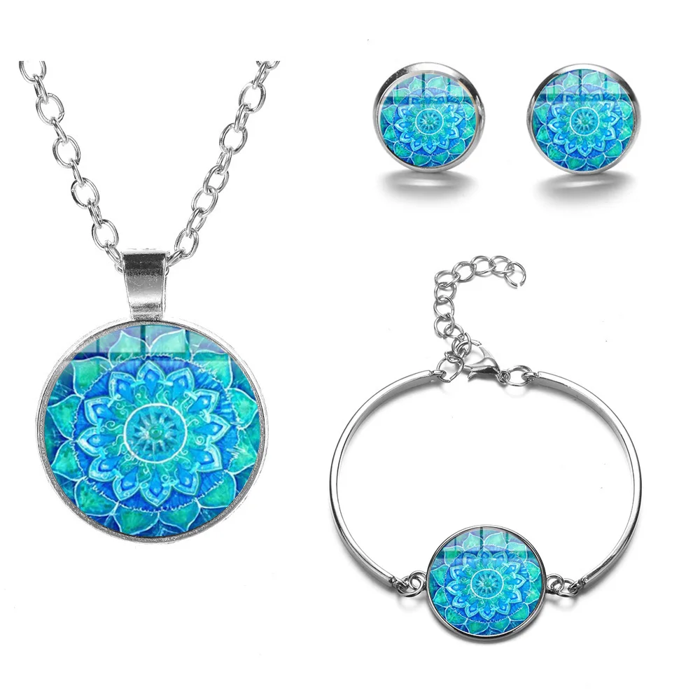 Комплект ювелирных изделий Мандала Лотос чакра Йога Священная Геометрия жизни