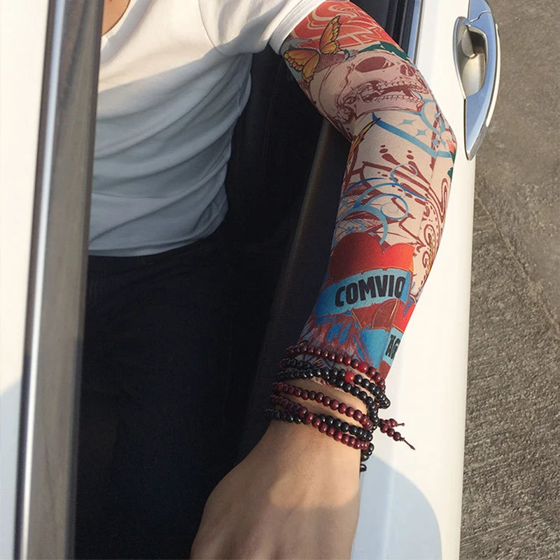 6 шт. новые нейлоновые эластичные Поддельные Временные татуировки рукава дизайн