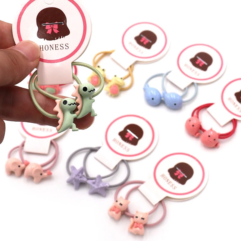 2 шт. Детские резинки для волос с животными | Аксессуары одежды