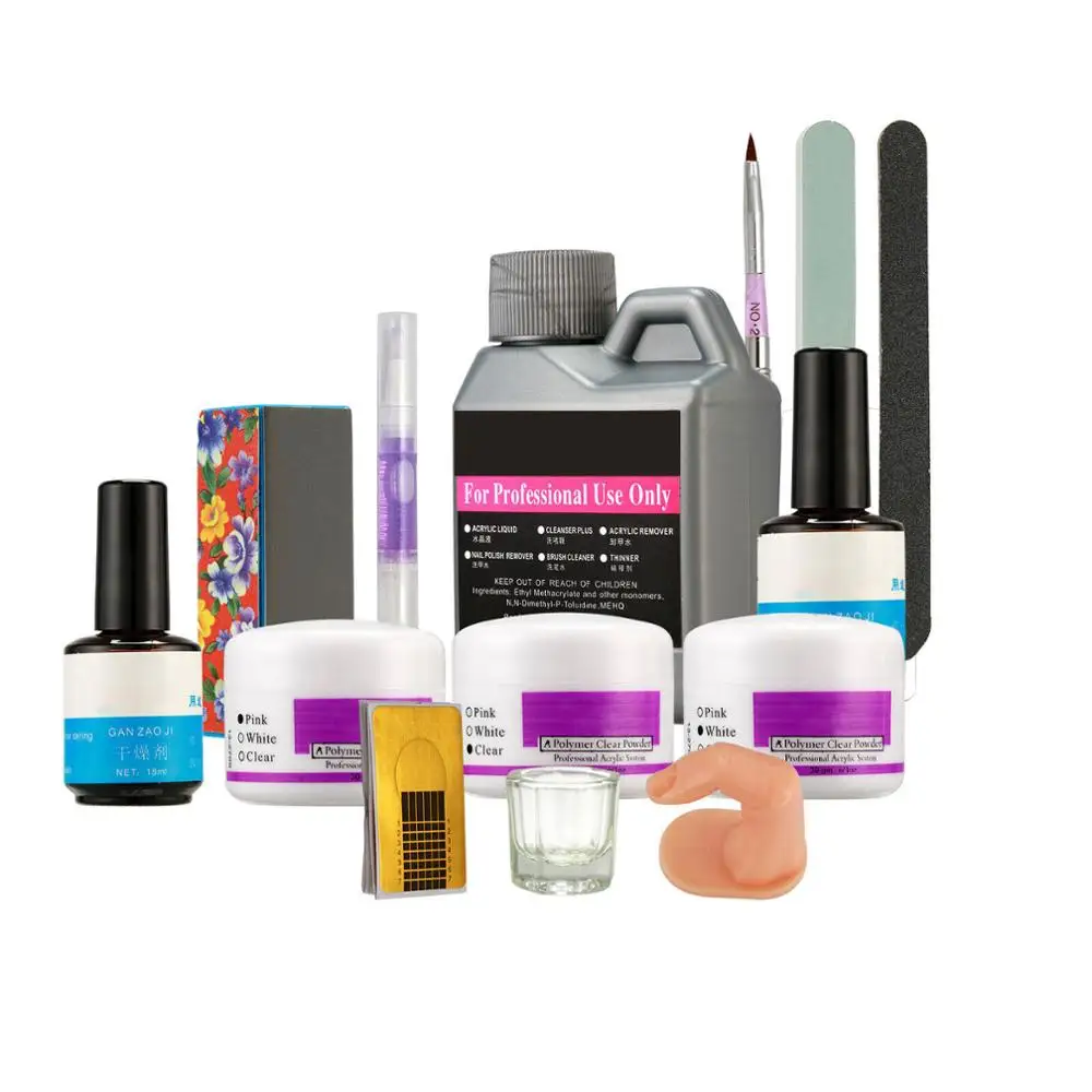 120 мл дизайн ногтей акриловая жидкая пудра буферный файл кисти сушилка