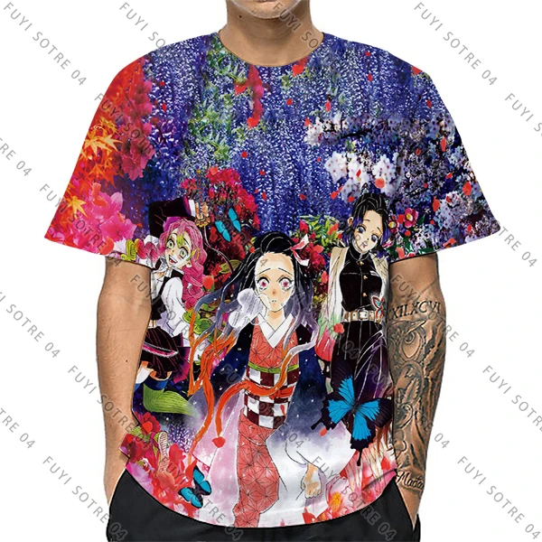 

Demon Slayer Kimetsu Newest 3D T-shirt Yaiba the Movie Mugen Train Tshirt Harajuku Streetwear Oversize Tees Tops Men's Clothing