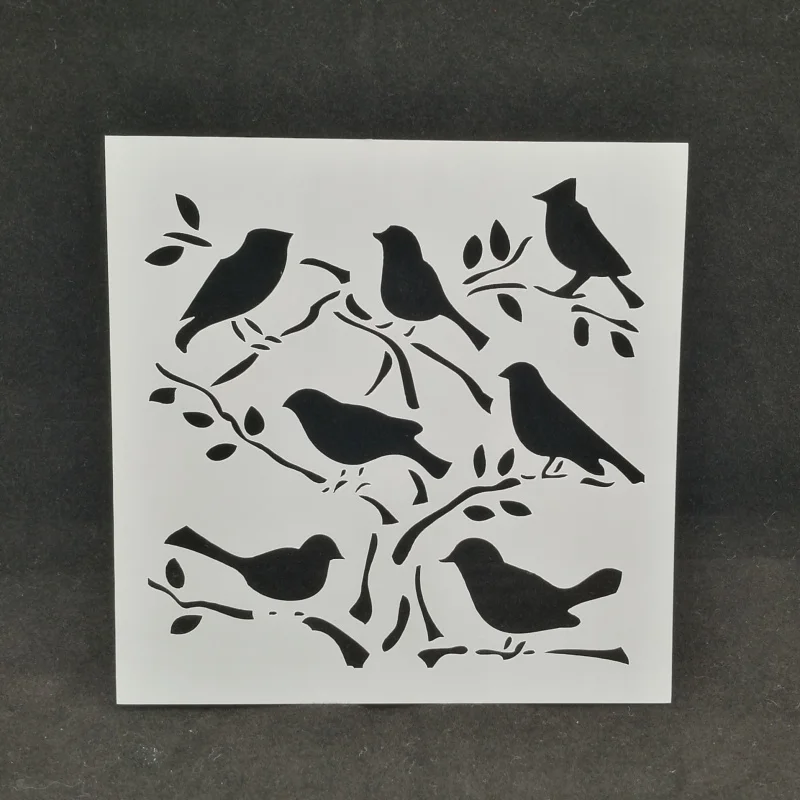 

13*13 Birds Layering Painting template Stencil graffiti hand board hollowed out photo album graphic spray painting tool