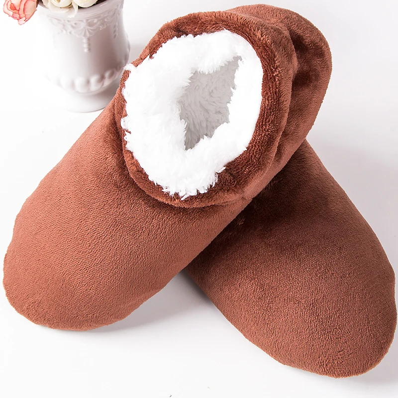 Warm Floor Plush House Slippers Men Light Furry Male Slipper