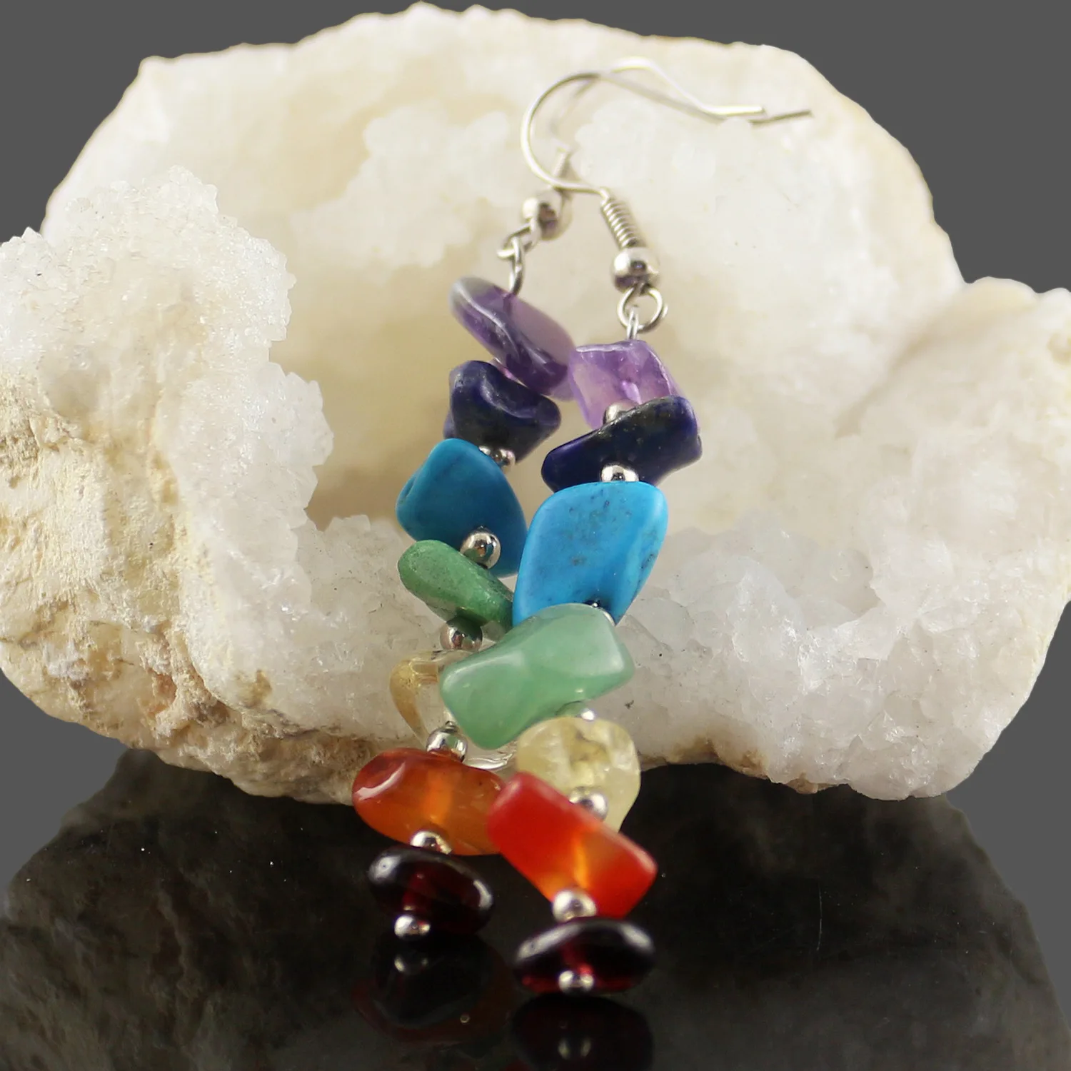 Женские серьги с цветными искусственными камнями, 7 цветов, оптовая продажа