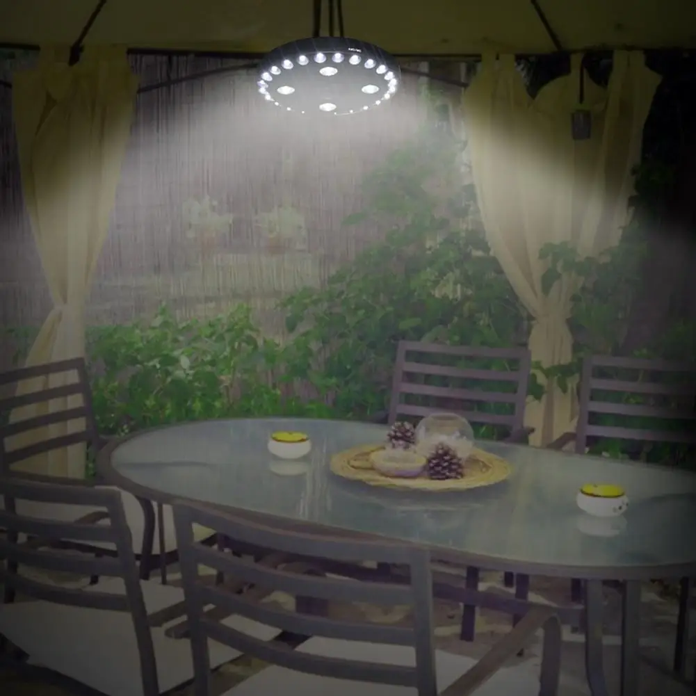 

24 + 4 светодиосветодиодный Utdoor патио зонтик СВЕТ СТОЛБА САД съемный портативный Кемпинг Палатка лампа аварисветильник с крючком