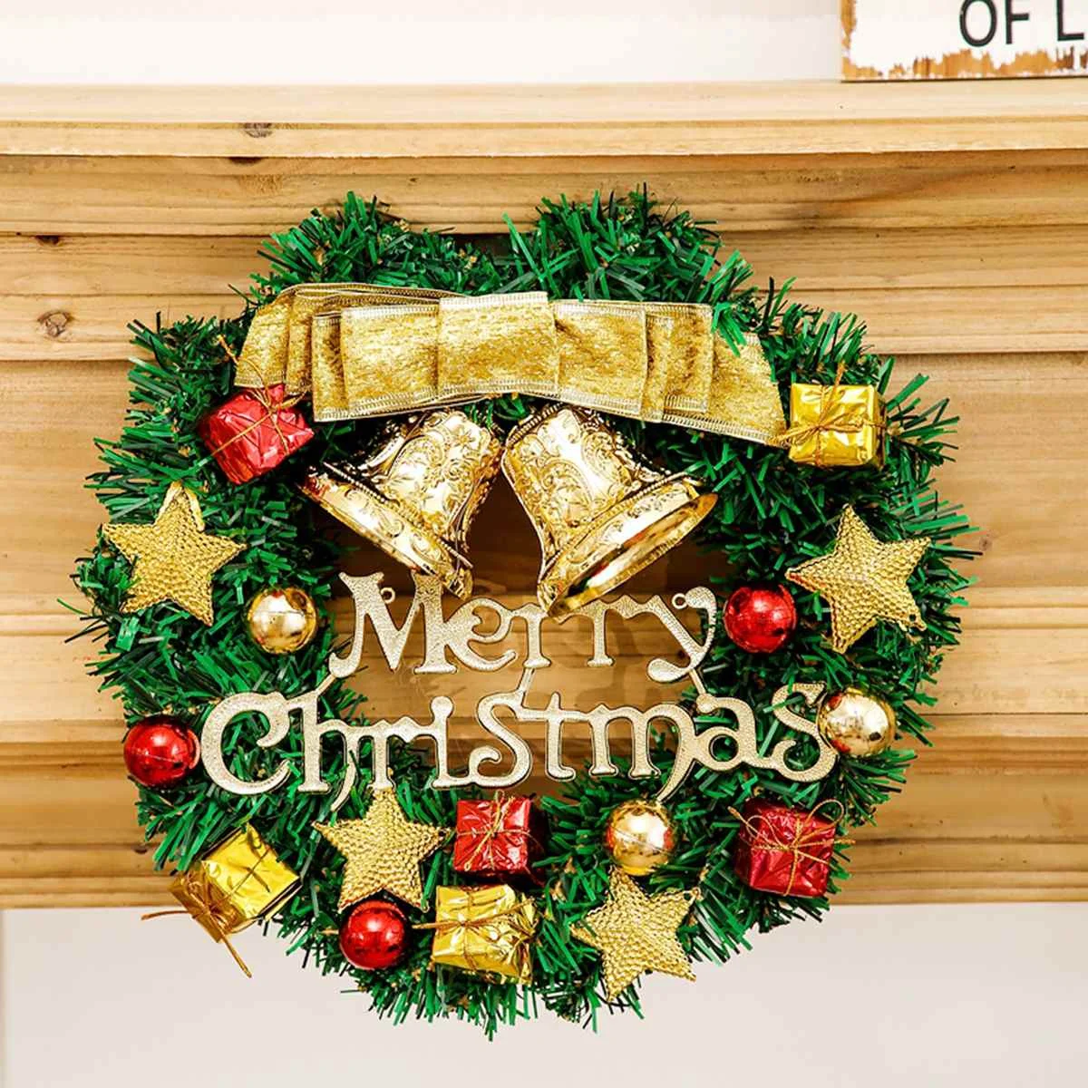 

30cm Christmas Wreath Door Hanging Christmas Decorations Simulation Flowers Window Props Background Christmas Tree Accessories