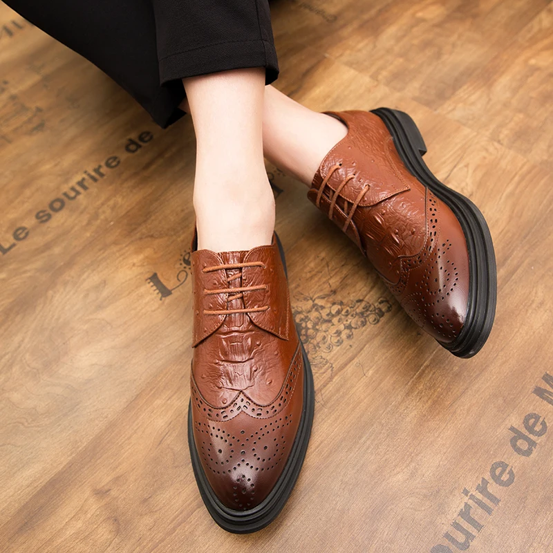 Мужские кожаные туфли мягкие классические ботинки с дополнительным острым