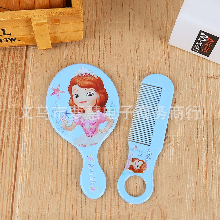 2 шт./компл. disney замороженные мультфильм дети зеркало+ расческа Кукла Эльза аксессуары девушка подарок на день рождения косметическая игрушка портативное детское зеркало