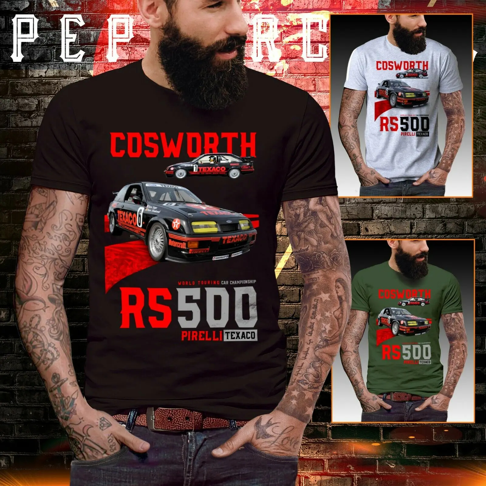 Футболка Sierra Cosworth Rs500 World Rally Boy Racer Мужская доступная футболка с бензиновым