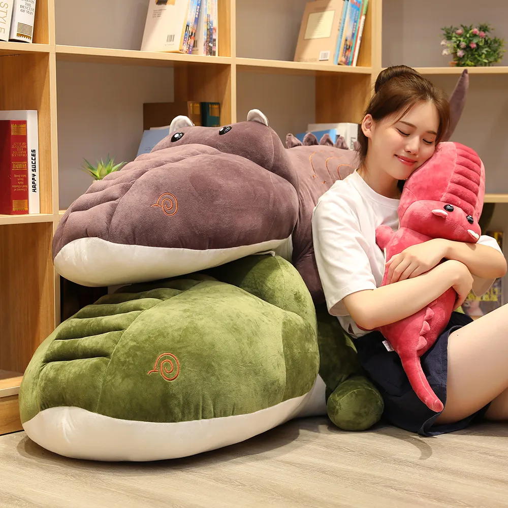 

65-120cm Crocodile Lying Section Plush Pillow Mat Plush Crocodile Soft Stuffed Animal Toy Cartoon Plush Dolls Kids Girl Gift