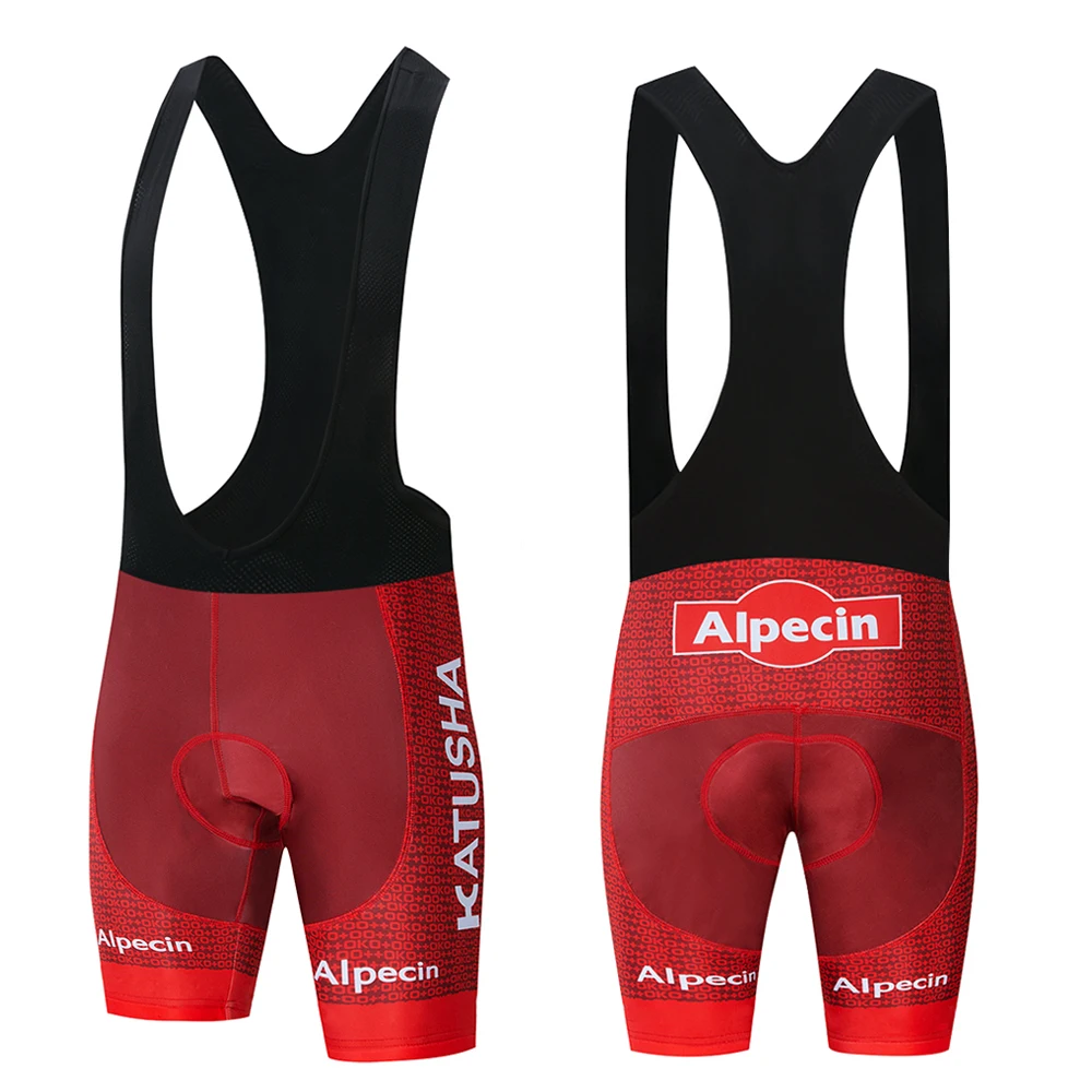 Велосипедные шорты KATUSHA гелевые Нескользящие из лайкры 9D красные колготки для