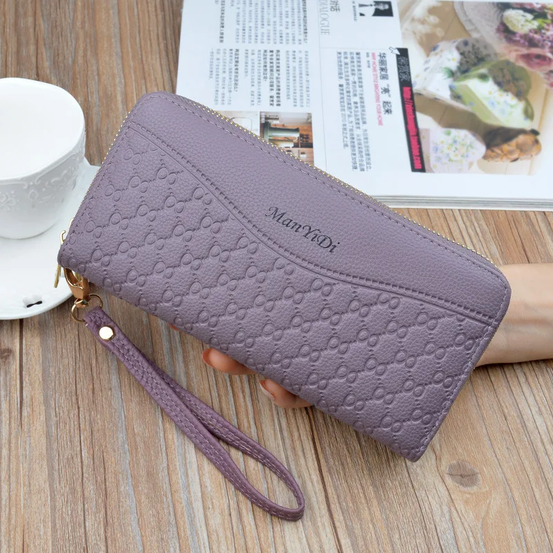 

2021 New Ladies Long Large Capacity Double Zipper Holding Fashion Wallet Handbags For Women