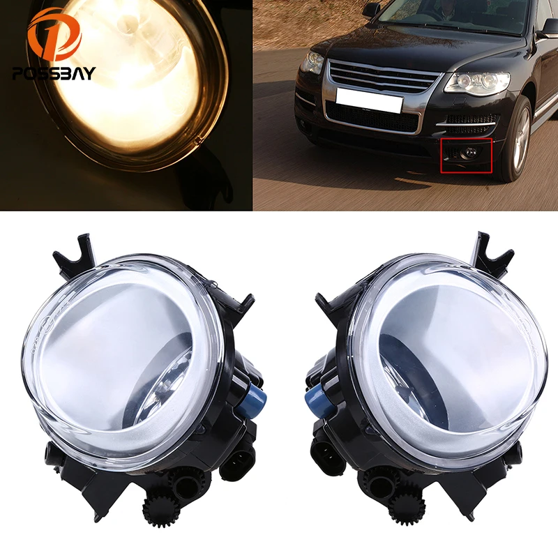 Автомобильные передние противотуманные фары POSSBAY для VW Touareg MK1(7L) 2002 2010 галогенные