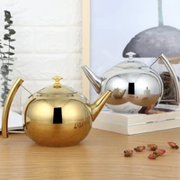 new stainless steel coffee pot spherical gold silver with filter induction cooker family hotel insulation kettle metal teapot
