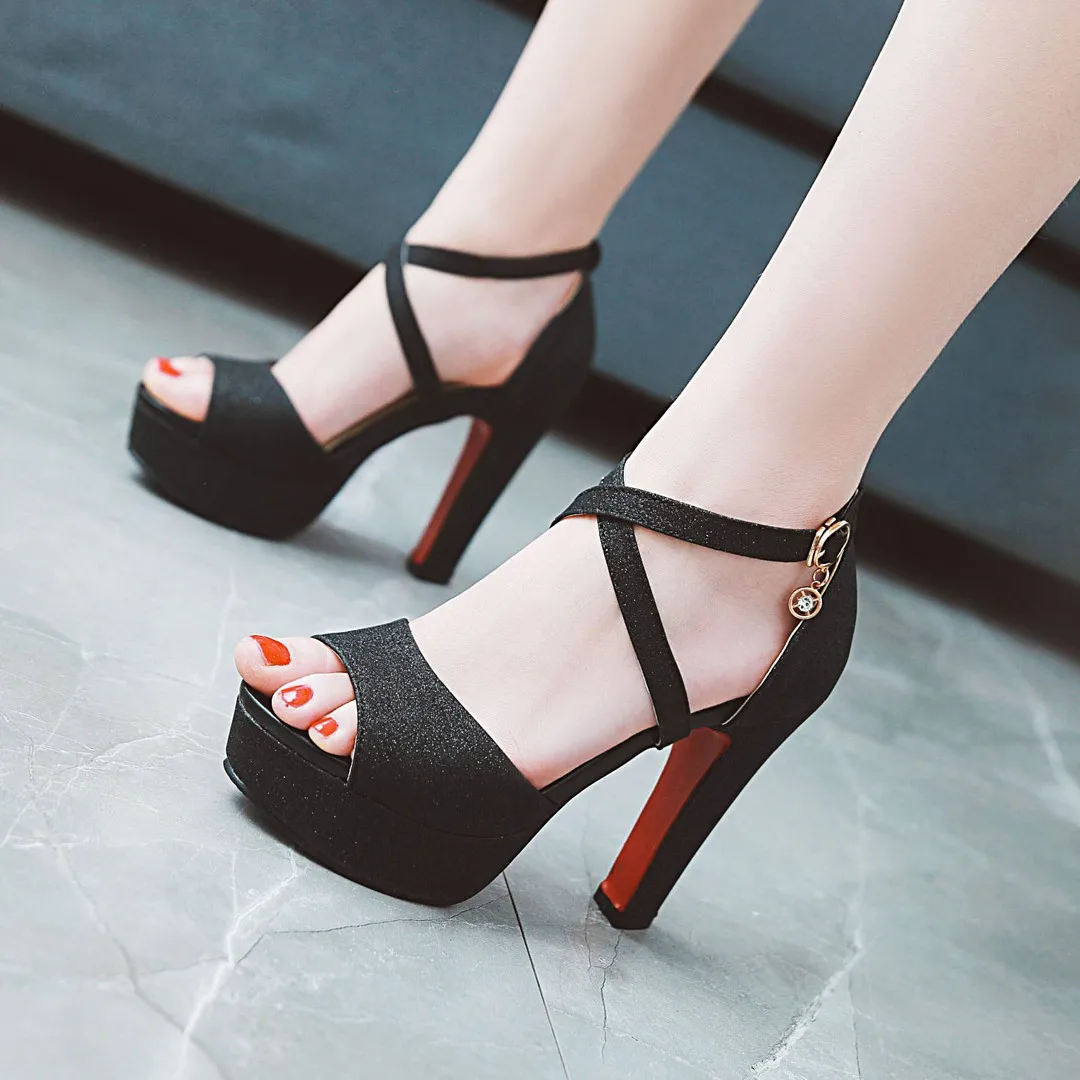 Женские туфли на высоком каблуке с перекрестной шнуровкой летние свадебные