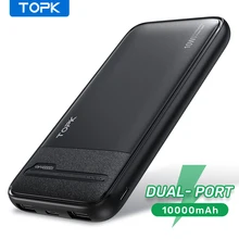 TOPK I1016 Power Bank 10000mAh Portable Charger PowerBank 10000mah External Battery Charger PoverBank for iPhone 12 Xiaomi mi 10