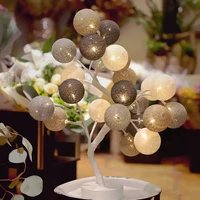 usb battery powerd cotton balls led mini tree string night lights fairy garland christmas decor for home wedding new year gifts