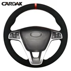 Кардак черный замшевый оранжевый маркер, чехол рулевого колеса автомобиля для Lada Vesta SW 2015 2016 2017 2018 2019 Xray 2016 2017 2018 2019
