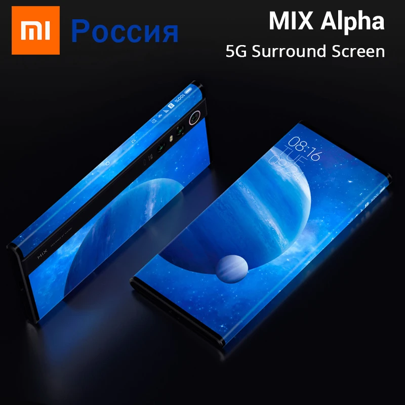 Xiaomi MIX Alpha 12 ГБ 512 ГБ Snapdragon 855 Plus 7,9" OLED 5G объемный экран супер флагманская Тройная камера MIUI Alpha 4050 мАч