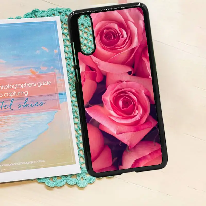 

Pink roses Flowers aesthetics Phone Case PC for iPhone 11 12 pro XS MAX 8 7 6 6S Plus X 5S SE 2020 XR