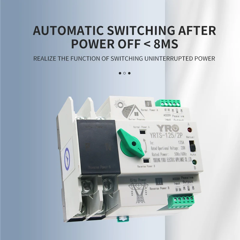 Din Rail 2P Mini ATS Dual Power Automatic Transfer Switch Electrical Selector Switches Uninterrupted 100A | Обустройство дома