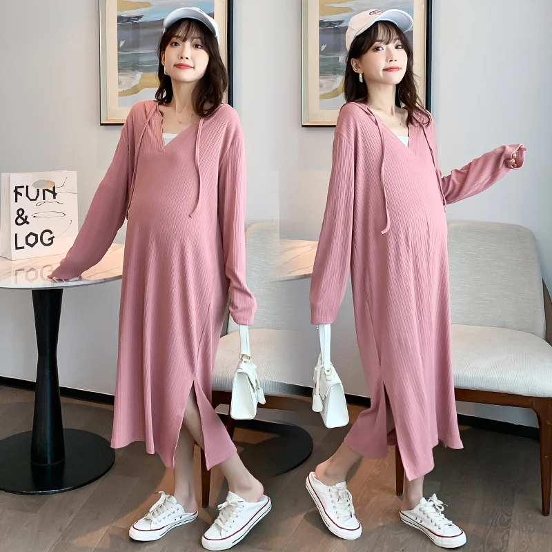 2023 модное платье большого размера с капюшоном для беременных женщин Необычные