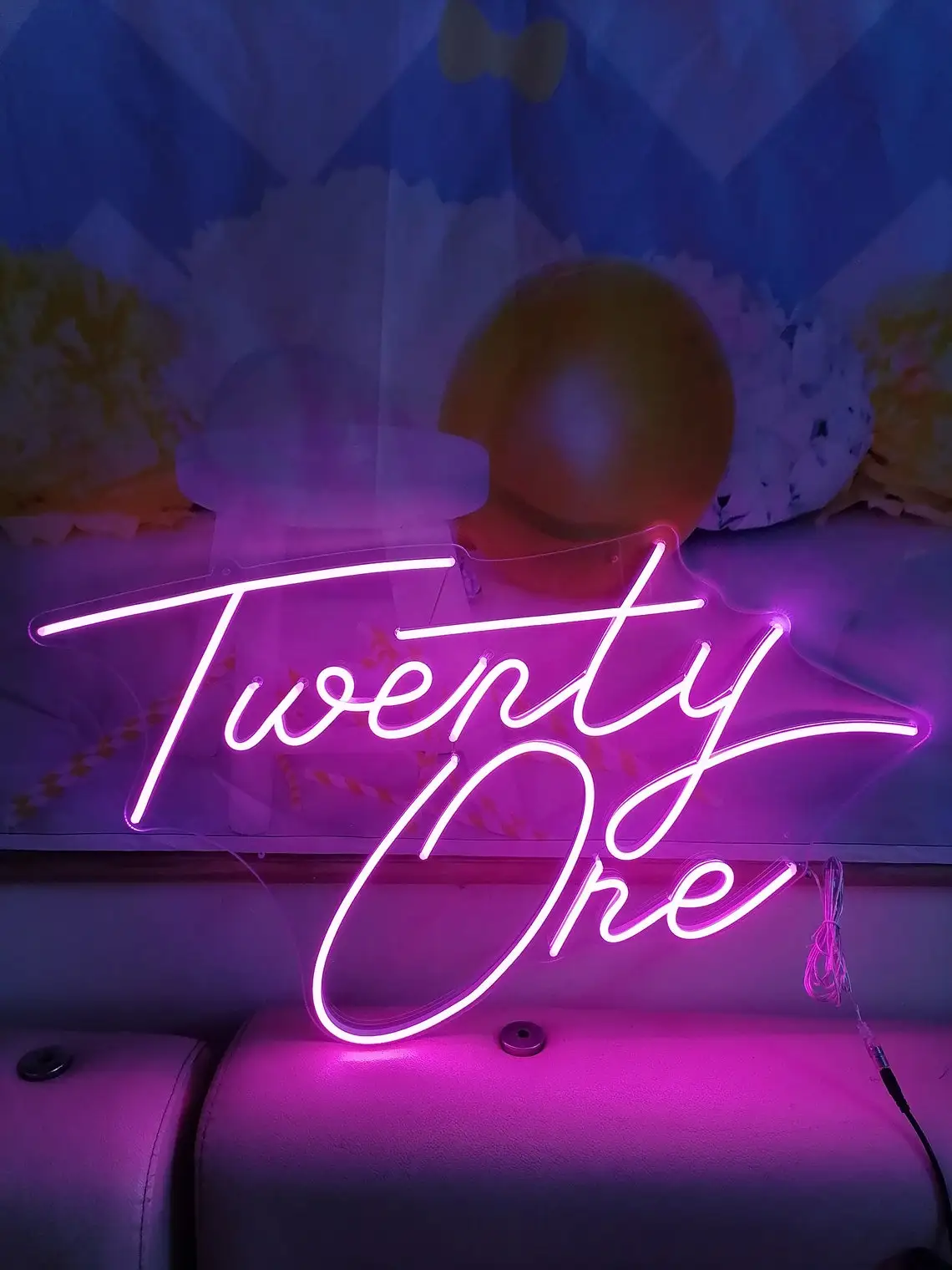 Светодиодная неоновая вывеска на заказ счастливая фотография двадцать один для