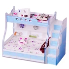 Миниатюрная мебель для кукольного домика MagiDeal 112, детская двухъярусная кровать, украшение для спальни