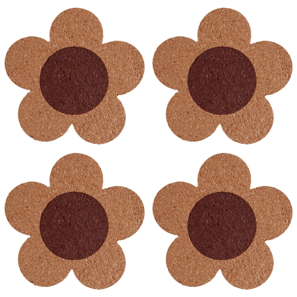 

4Pcs Fashion Drinks Coasters Wood Coasters Cork Cup Coffee Pad for Kitchen