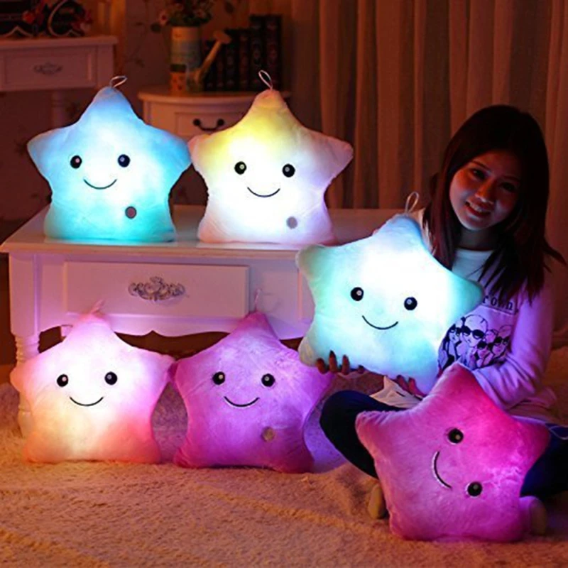 

13’’ Realistic Cute Luminous Star Stuffed Cushion for Girls Dollhouse Home Deco